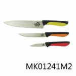 3Pcs Knife Set With Pp+Tpr Handle In White Box