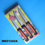 3Pcs Steak Knife W/ Soft Handle In Pvc Box