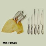 5Pcs S.S. Knife Set W/ Wooden Stand
