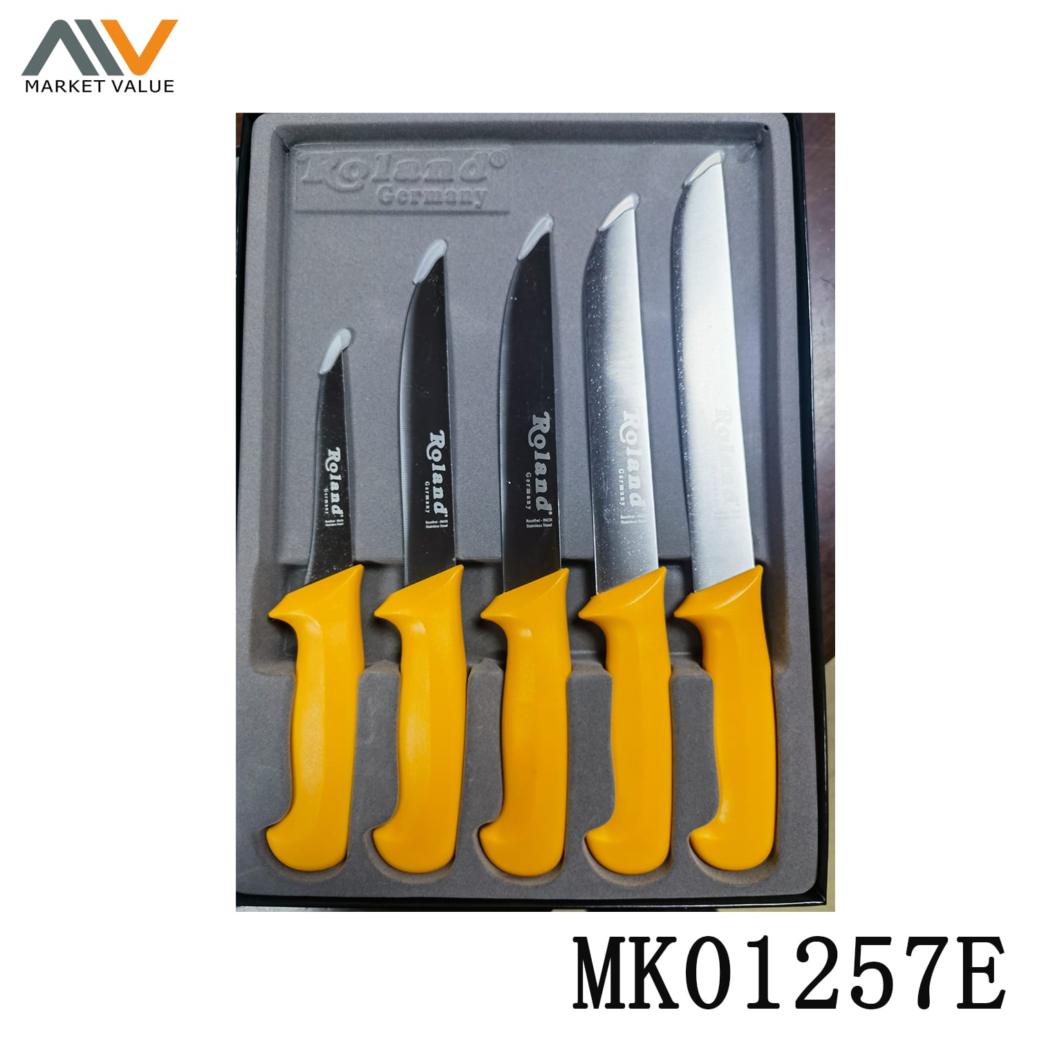 MK01257E Ss Kitchen Knife Set In Tray Colour Box