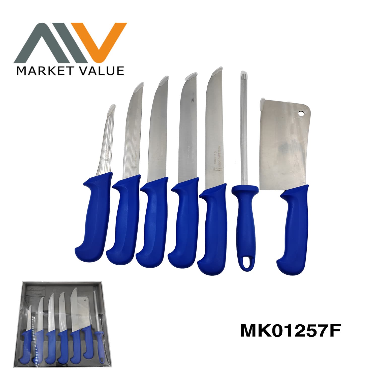 MK01257F Ss Kitchen Knife Set In Tray Colour Box