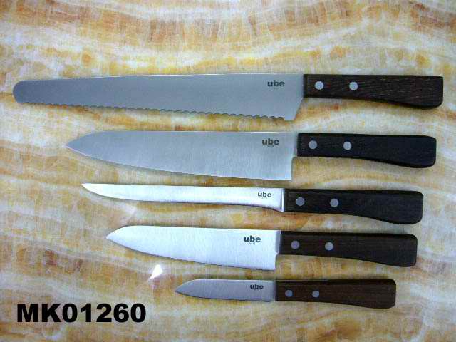 MK01260 5Pcs Knife Set W/ Wooden Handle