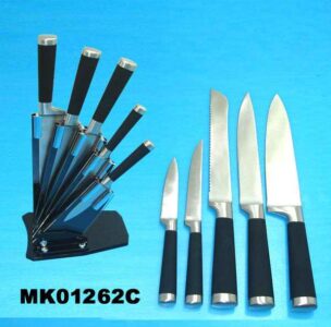 5Pcs Knife Set With Acryl Stand In Colour Box