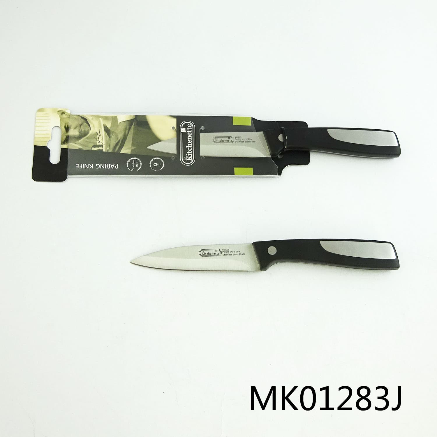 MK01283J Paring Knife Bakelite Handle Tie On Card With Pvc Sleeve