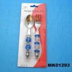 2Pcs Fork & Spoon Plastic Bead Handle