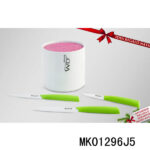 3Pcs Ceramic Knife With Plastic Handle + Plastic Stand
