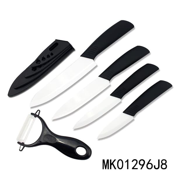 MK01296J8 4Pcs Ceramic Knife Set Plastic Handle+Ceramic Paring Kni