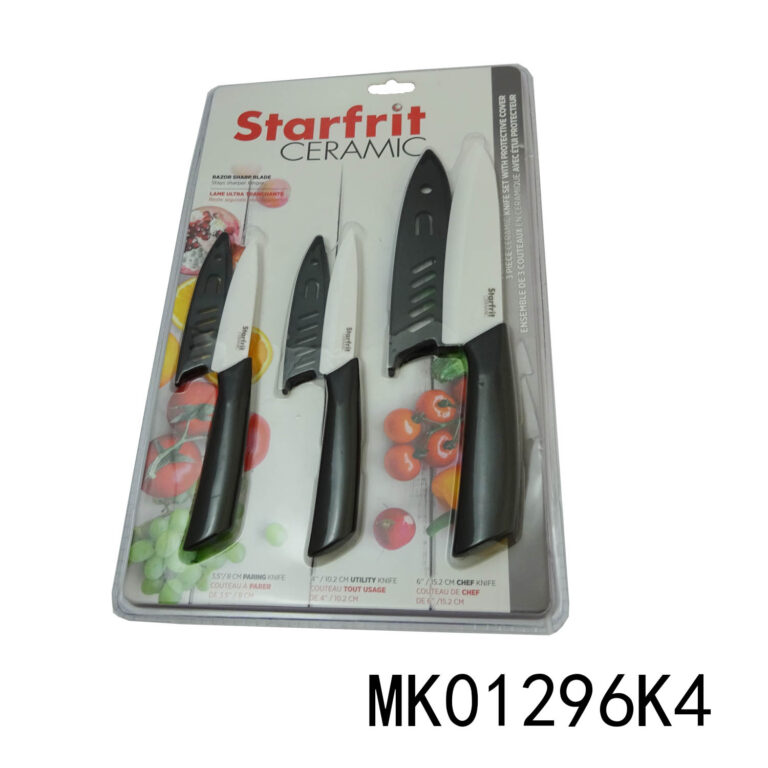 Sets Of 3Pcs Ceramic Knife W/Plastic Handle&Cover