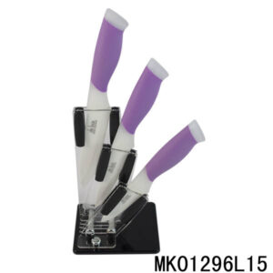3Pcs Ceramic Knife + Acrylic Holder With Color Box