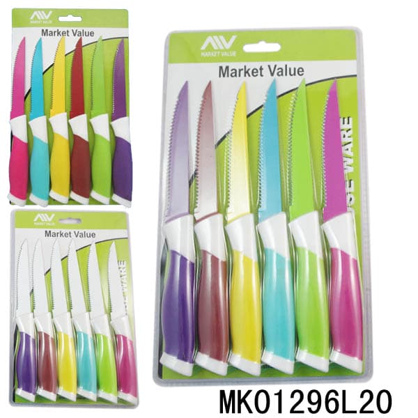 MK01296L20 6Pcs 4.5" Non-Stick Coating Steak Knife B/C