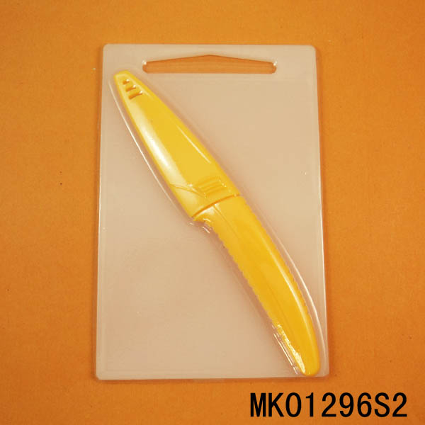 MK01296S2 3"Ceramic Fruit Knife & Cover & Plastic Board