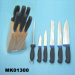 7Pcs Knife Set In Box Rubber Handle