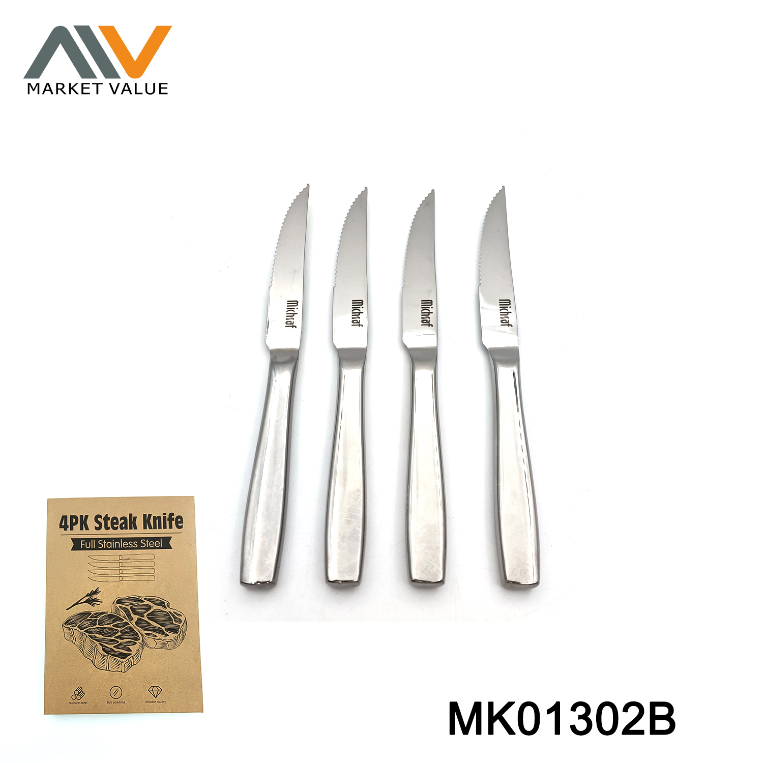 MK01302B 4Pk Ss Steak Knife In Book Box