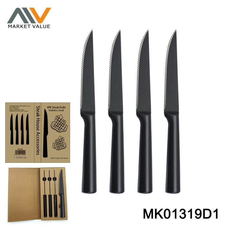 4Pk 4.5"Steak Knife Hollow Handle With Non-Stick Coating