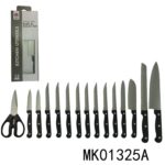 15 Pcs Knife Set With Pom Handle In Color Box
