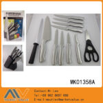 12Pcs S.S Cutlery Set With Wooden Block In Color Box