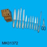12Pcs Hollow Handle Knife Set With Wooden Block