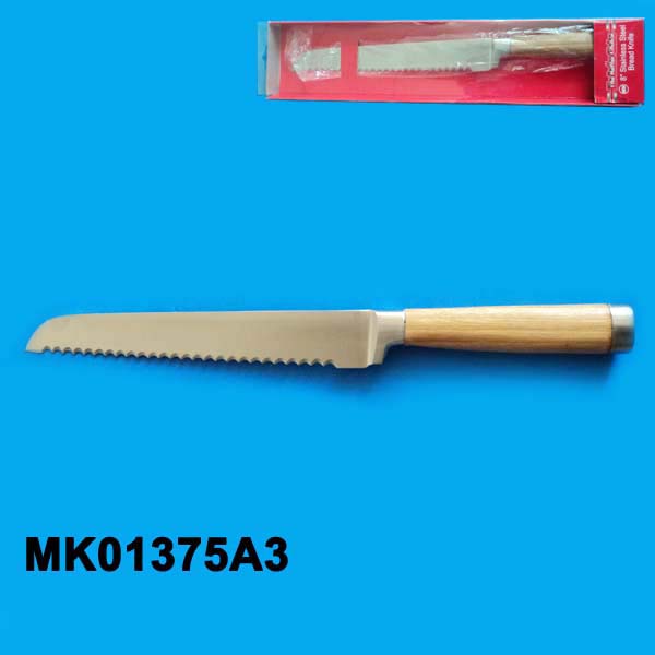 MK01375A3 Bamboo S/S Bread Knife In Pvc Box