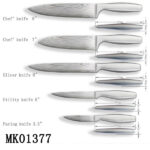 7" Damask Steel Chef Knife Hollow Handle In Windows Box