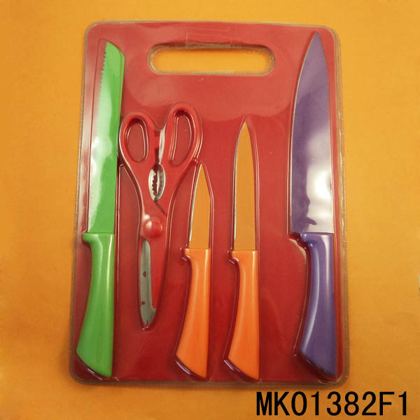 MK01382F1 4Pcs Knife & Scissors & Plastic Board