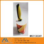 Middle Round Flexible Knife Block With Colorful Pp Rod