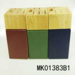 Oak Wooden Knife Stand With Painting