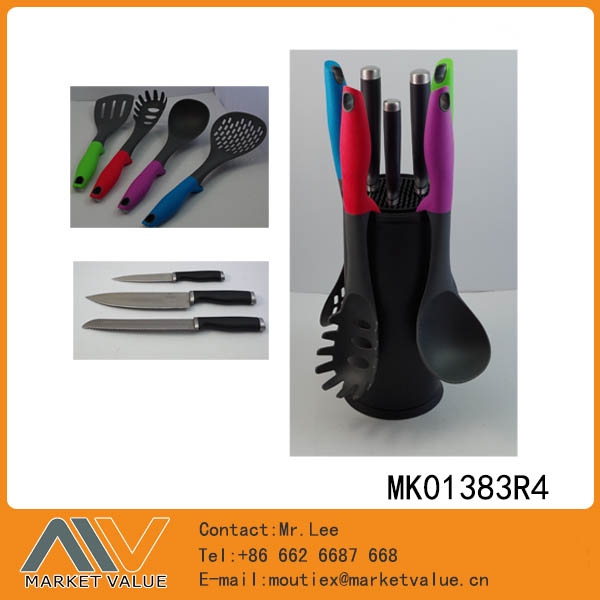 MK01383R4 Kitchen Tools Box+3Pcs Knife+4Pcs Silicone Kitchen Tools