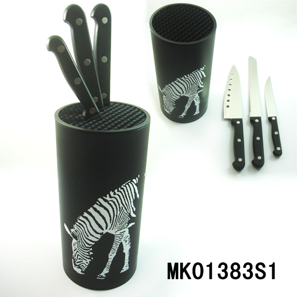 MK01383S1 H:22.7Cm)Coating Plastic Knife Stand