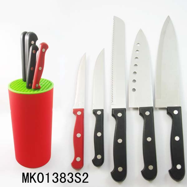 MK01383S2 5Pcs Plastic Handle Kitchen& Plastic Stand