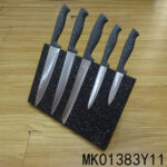 5Pcs Pp Handle S/S Knife Set+Magnetic Block