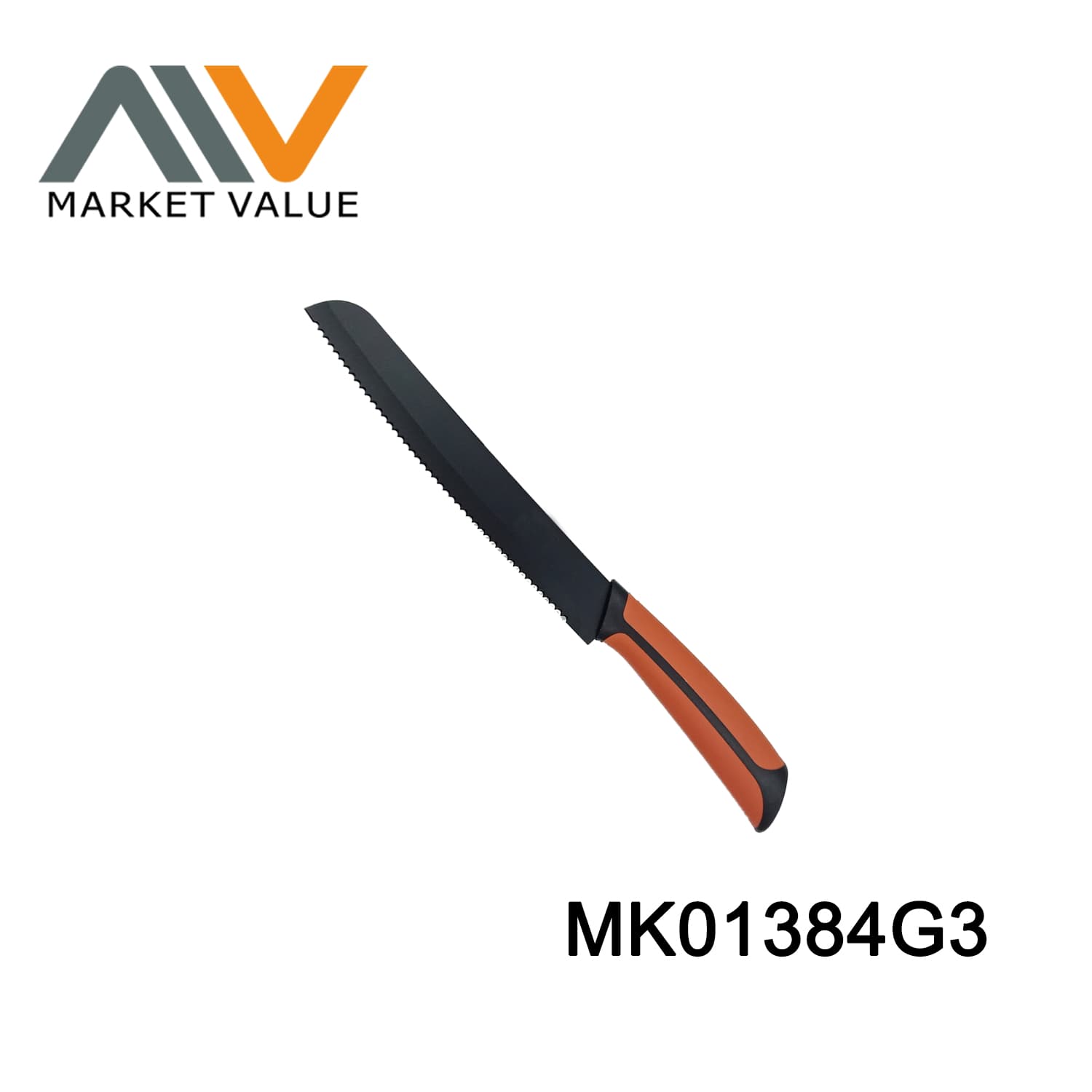 MK01384G3 8 Inch Bread Knife With Pp+Tpr Handle