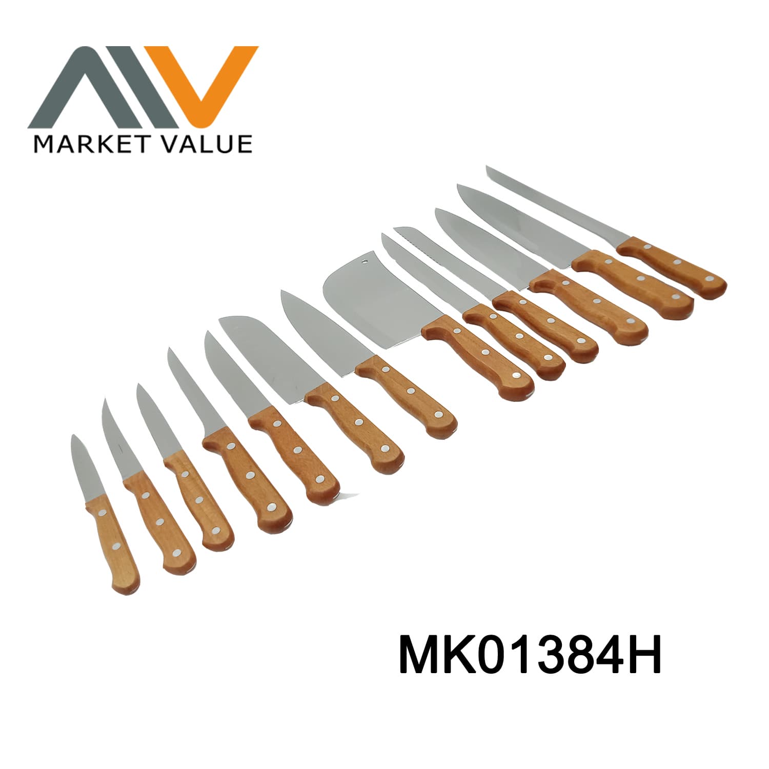 MK01384H 13 Pieces Wooden Handle Knife Set