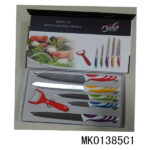 5Pcs Kitchen Knife With Rubber Handle + Grater