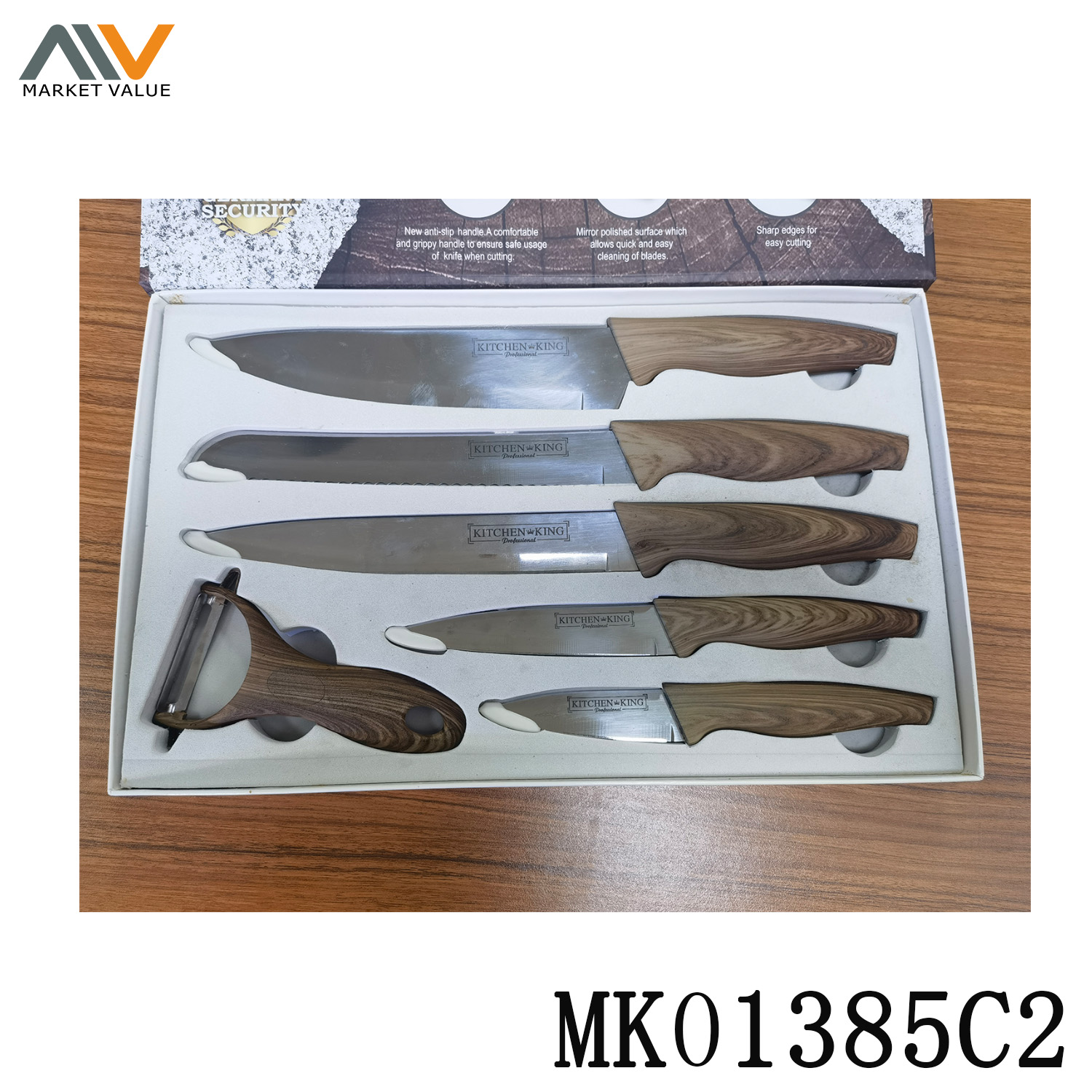 MK01385C2 Sets Of 6Pcs Ss Knife With Pp Handle