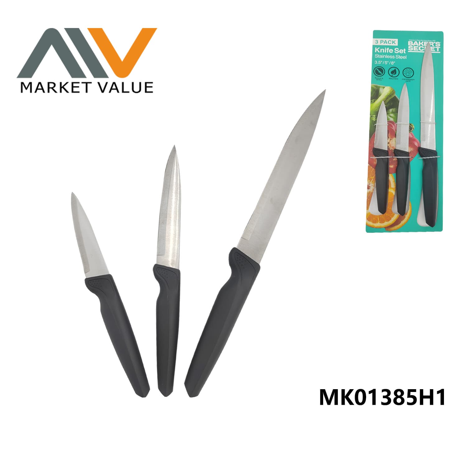 MK01385H1 Set Of 3Pc Kitchen Knife Set
