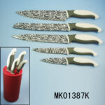 5Pcs Kitchen Knife Set Non Stick Coating With Plastic Stand
