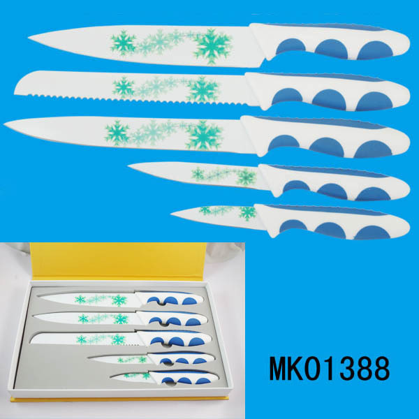 MK01388 5Pcs Kitchen Knife Set Non Stick Coating D/B