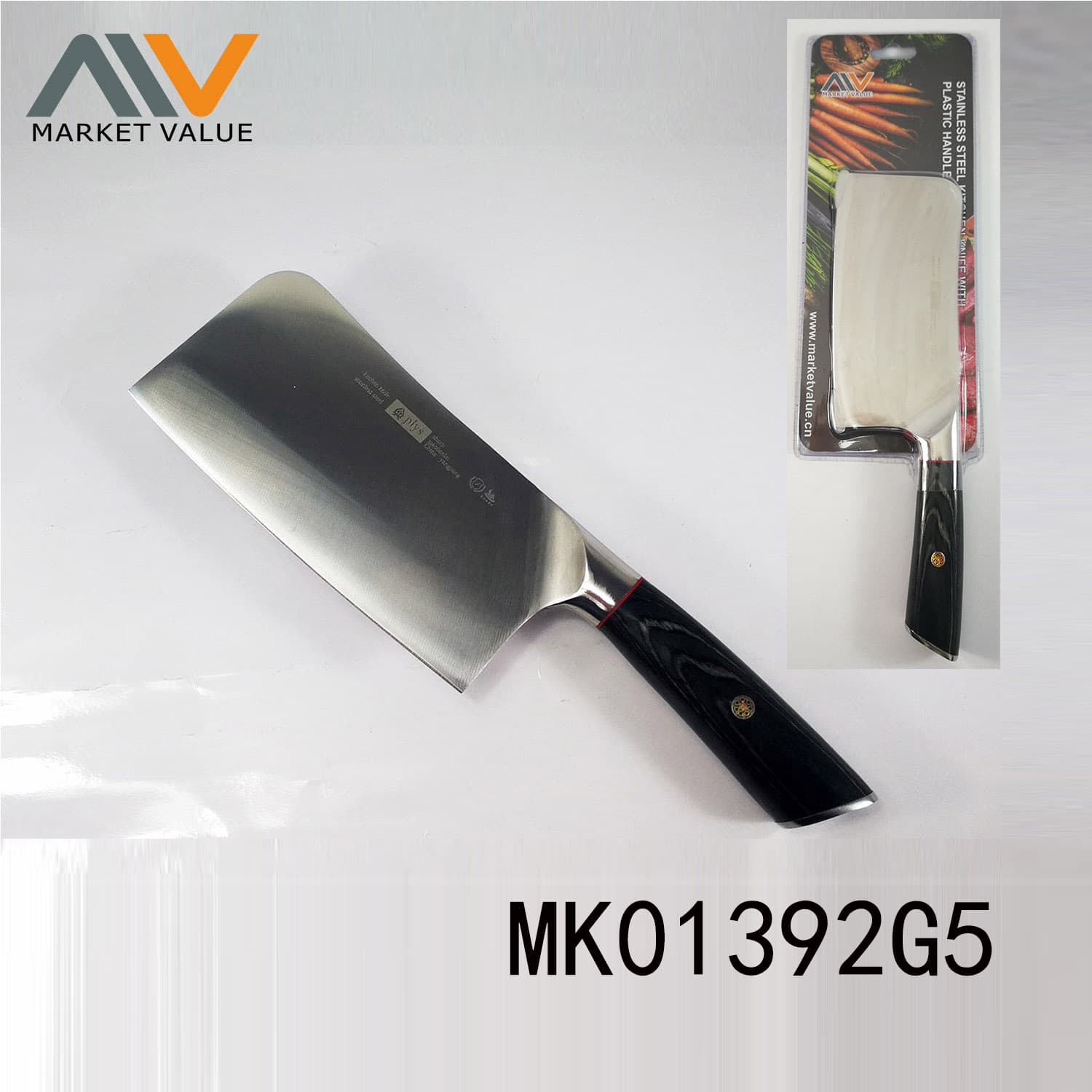 MK01392G5 S.S Kitchen Chopper Knife Colour Wooden Handle