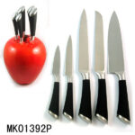 5Pcs S/S Kitchen Knife Hollow Handle With Resin Cutter Holder