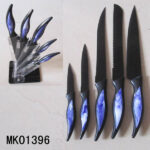 Set Of 5 Non-Stick Coating Kitchen Knife With Acrylic Holder In Box