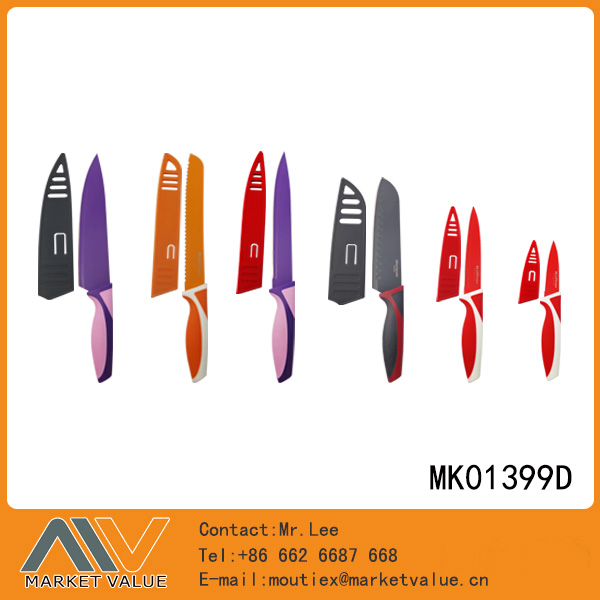 MK01399D 6Pcs Kitchen Knife Set With Pp+Tpr Handle