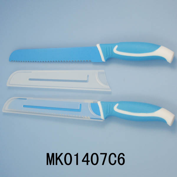 MK01407C6 8" Plastic Handle Non-Stick Coating Bread Knife