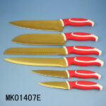 6Pcs Titanize Kitchen Knife Set With Blade Cover D/B