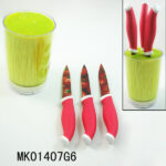 Set Of 3 Steak Knife + Plastic Stand& Plastic Inner Core For All Kinds Knife