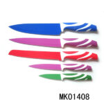 5Pcs Kitchen Knife Set Non Stick Coating  With Blade Cover D/B