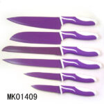 6Pcs Kitchen Knife Set Non Stick Coating  With Blade Cover D/B