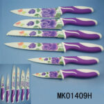 6Pcs Kitchen Knife Set Non Stick Coating  With Blade Cover D/B