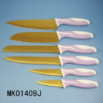 6Pcs Titanize Kitchen Knife Set With Blade Cover D/B
