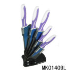 5Pcs Titanize Kitchen Knife Set With Acrylic Stand
