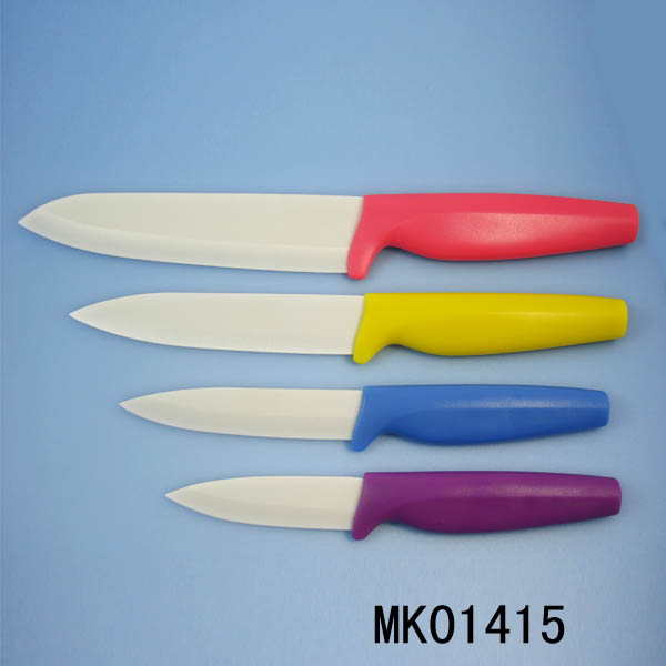 MK01415 4 Pcs Pladtic Handle Ceramic Knives